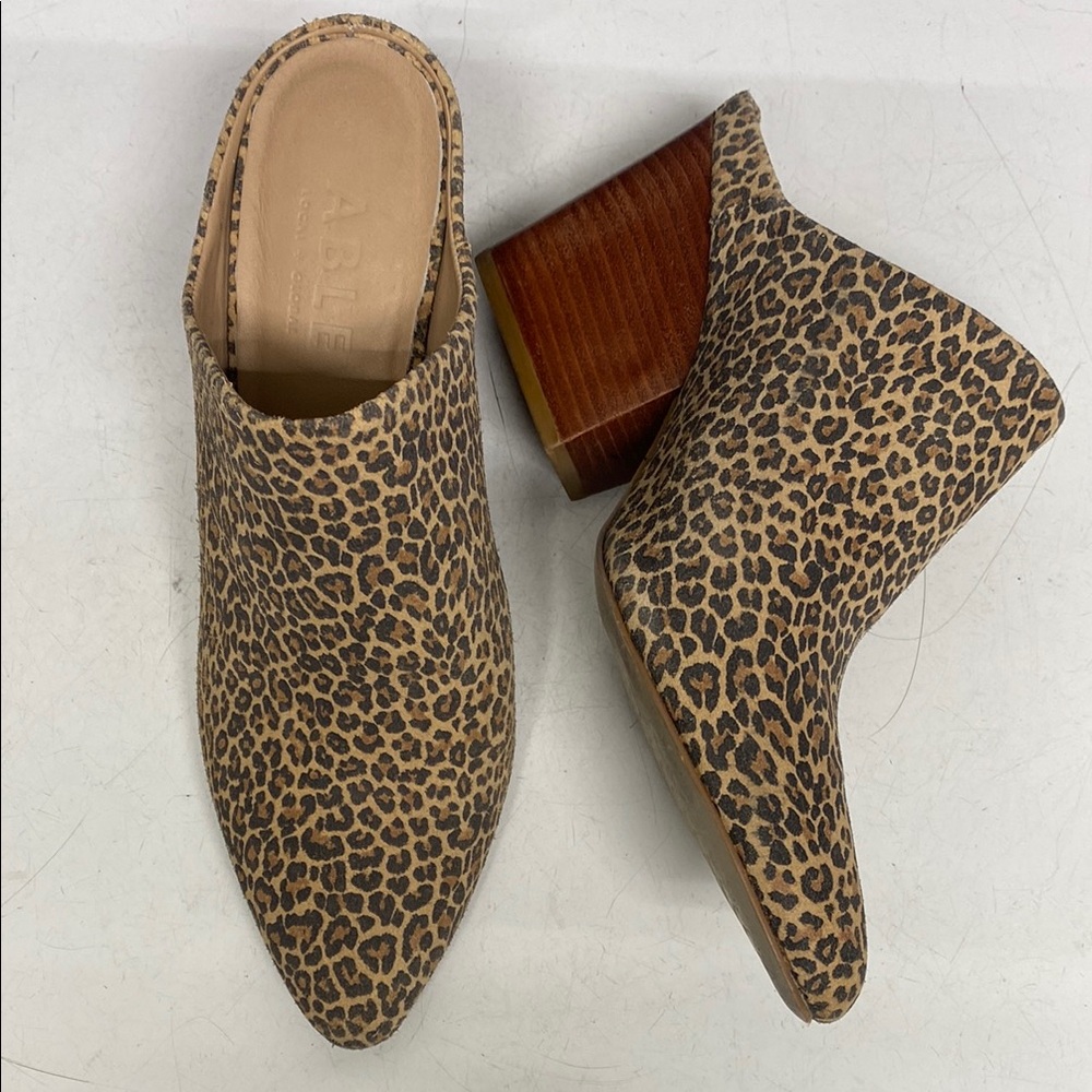 Able Local Global Rojas Leopard Print Heeled Mule… - image 3